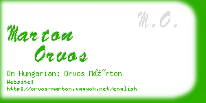 marton orvos business card